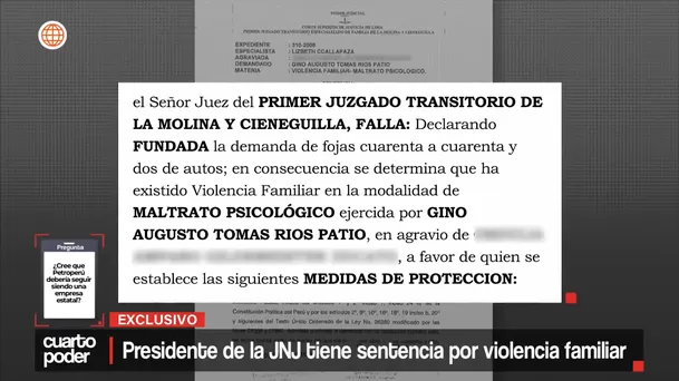 Sentencia contra Gino Ríos - Fuente: Cuarto Poder