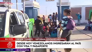 Venezolanos en la zona fronteriza de Tumbes.