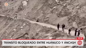 Deslizamiento bloquea tránsito entre Huánuco y Áncash. Foto y video: América Noticias
