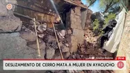 Deslizamiento de cerro deja una mujer muerta en Ayacucho