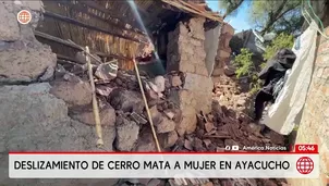 Deslizamiento de cerro deja una mujer muerta en Ayacucho. Foto y video: América Noticias