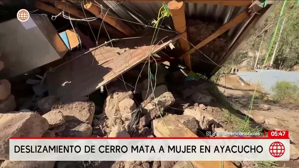 Deslizamiento de cerro deja una mujer muerta en Ayacucho. Foto: América Noticias Deslizamiento de cerro deja una mujer muerta en Ayacucho. Foto: América Noticias