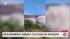Deslizamiento en San Juan de Siguas bloquea río y amenaza Panamericana Sur