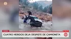 Despiste de camioneta en río Santa deja cuatro heridos en Áncash