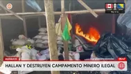 Destruyen campamento minero ilegal en Huánuco