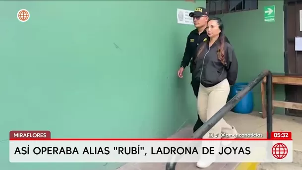 Detienen a alias Rubí por hurtar joyas en Miraflores. Foto: América Noticias