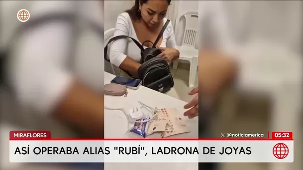 Detienen a alias Rubí por hurtar joyas en Miraflores. Foto: América Noticias