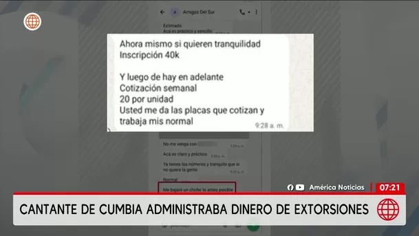 Detienen a cantante de cumbia por administrar dinero de extorsión. Foto: América Noticias Detienen a cantante de cumbia por administrar dinero de extorsión. Foto: América Noticias