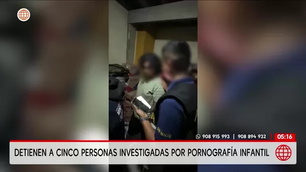 Detienen a cinco personas por red de pornografía infantil. Foto: América Noticias