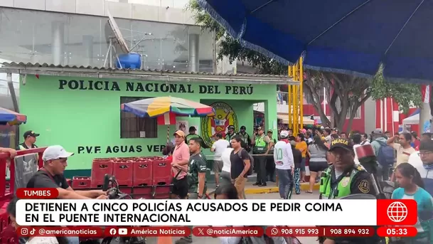 Detienen a cinco policías acusados de cobrar coimas en Tumbes. Foto: América Noticias