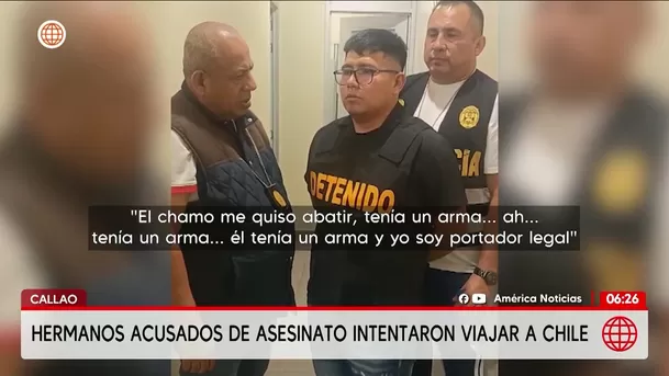 Detienen a hermanos en el aeropuerto tras homicidio en el Callao. Foto: América Noticias Detienen a hermanos en el aeropuerto tras homicidio en el Callao. Foto: América Noticias