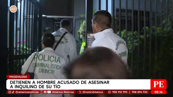 Detienen a hombre acusado de asesinar a inquilino en Magdalena. Foto: América Noticias