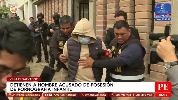 Detienen a hombre acusado de posesión de pornografía infantil en Villa El Salvador. Foto: América Noticias