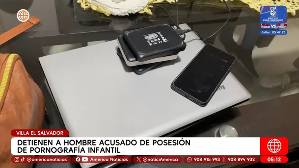 Detienen a hombre acusado de posesión de pornografía infantil en Villa El Salvador. Foto: América Noticias