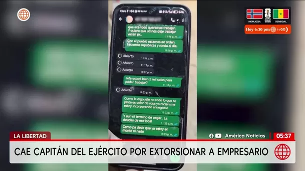 Detienen a jefe de Inteligencia por extorsión en La Libertad. Foto: América Noticias Detienen a jefe de Inteligencia por extorsión en La Libertad. Foto: América Noticias