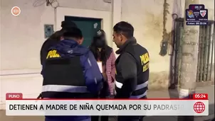 Detienen a la madre de la niña quemada por su padrastro en Puno. Foto y video: América Noticias