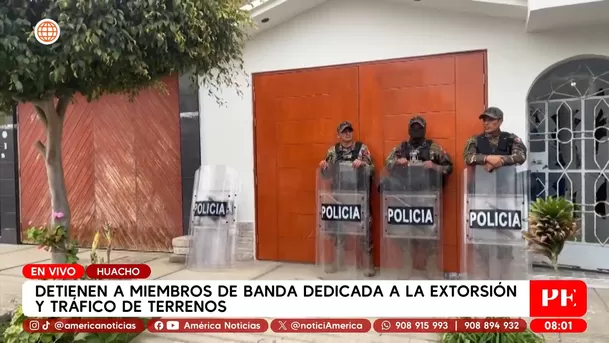 Detienen a miembros de banda dedicada a la extorsión y tráfico de terrenos en Huacho. Foto: América Noticias