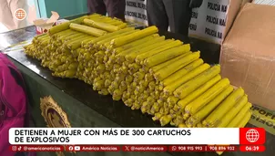 Detienen a mujer con más de 300 cartuchos de explosivos en Pucusana. Foto y video: América Noticias