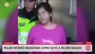 Detienen a mujer que intentó registrar a bebé ajeno en Huancayo