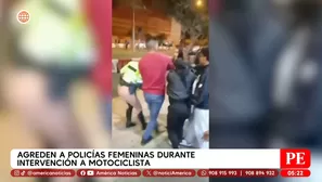 Agreden a policías femeninas durante intervención a motociclista en el Cercado de Lima. Foto y video: América Noticias