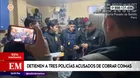 Detienen a tres policías acusados de cobrar coimas