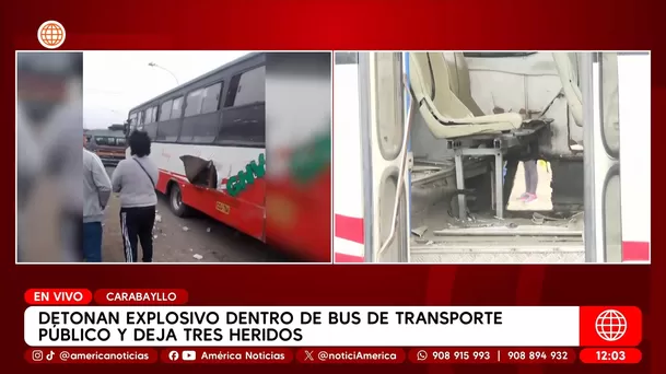 Detonan explosivo en bus de Carabayllo y dejan tres heridos. Foto: América Noticias
