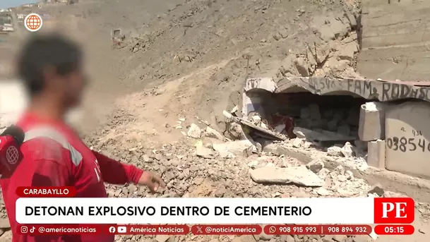 Detonan explosivo en cementerio de Carabayllo y destruyen cuatro nichos. Foto: América Noticias