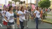 Marcha en el Día Internacional de la Mujer. Foto: captura de TV