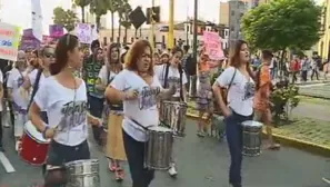 Marcha en el Día Internacional de la Mujer. Foto: captura de TV