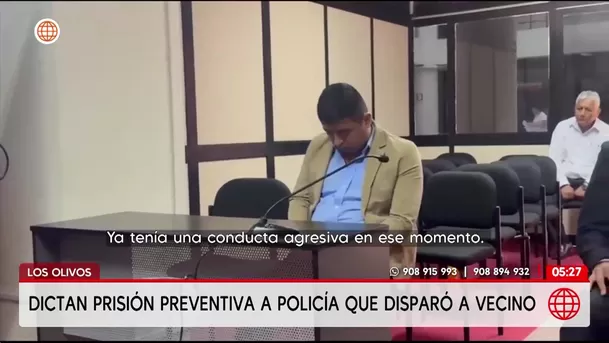 Dictan prisión preventiva para policía Segundo Benito Córdova López tras disparar a vecino. Foto: América Noticias Dictan prisión preventiva para policía Segundo Benito Córdova López tras disparar a vecino. Foto: América Noticias