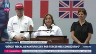 Dina Boluarte: déficit fiscal en julio se mantuvo en 2.6%