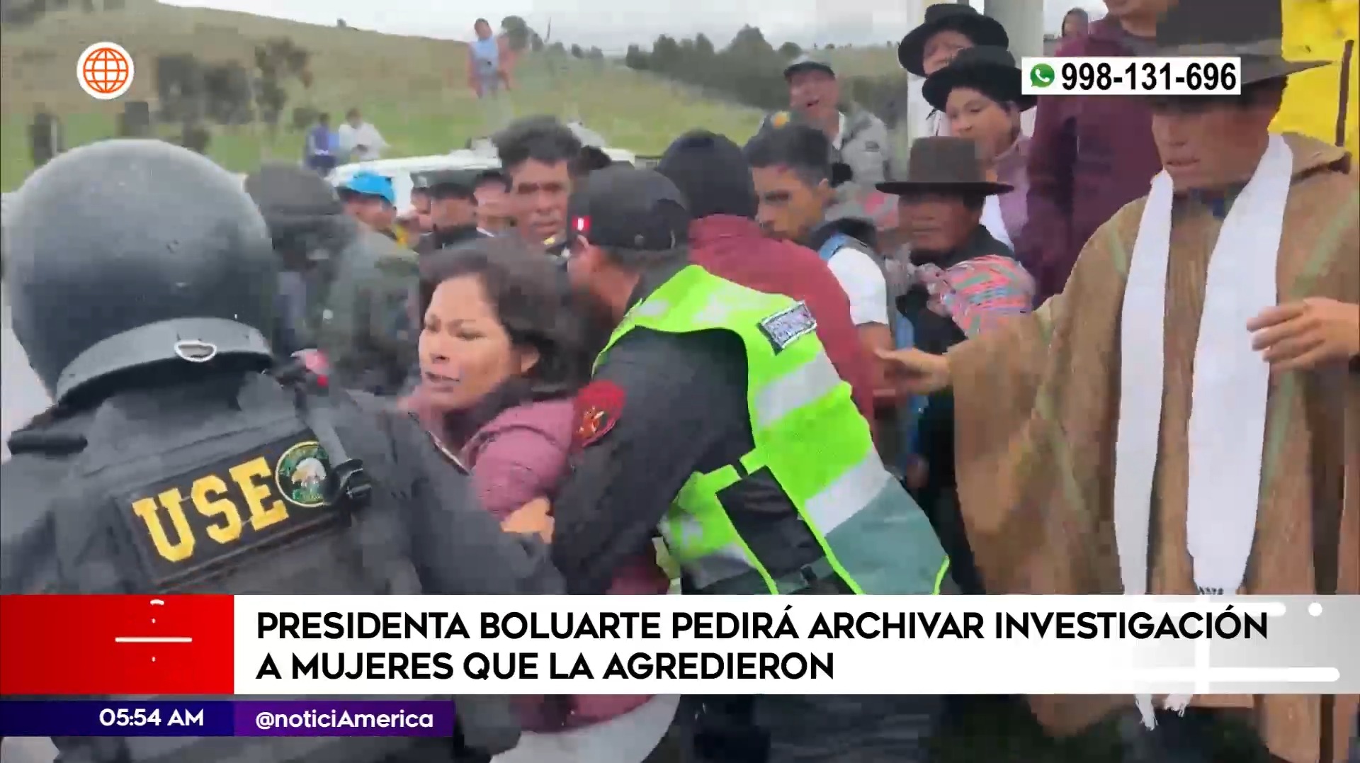 Agresión a presidenta Dina Boluarte. Foto: América Noticias