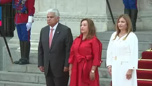 Presidenta Dina Boluarte recibe en Palacio de Gobierno al mandatario de Panamá, José Raúl Mulino. / Video: Canal N