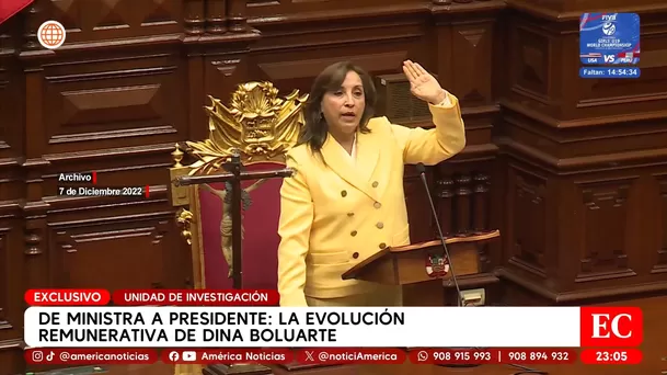 Dina Boluarte cuando juró como presidenta - Fuente: América Noticias