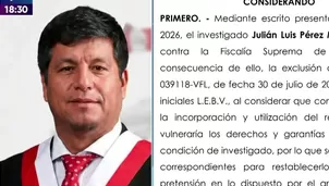 El diputado de Juntos por el Perú Julián Pérez solicitó al Poder Judicial excluir el certificado médico legal practicado a su expareja, quien lo denunció por agresión. Video: Canal N