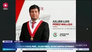 Diputado de Juntos por el Perú, Julián Pérez, se encuentra detenido por presunta agresión física