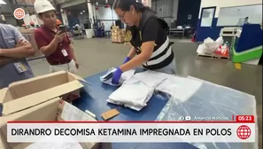 Dirandro decomisa ketamina impregnada en polos. Foto y video: Unidad de investigación