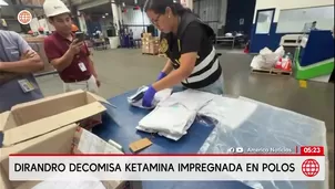 Dirandro decomisa ketamina impregnada en polos. Foto y video: Unidad de investigación