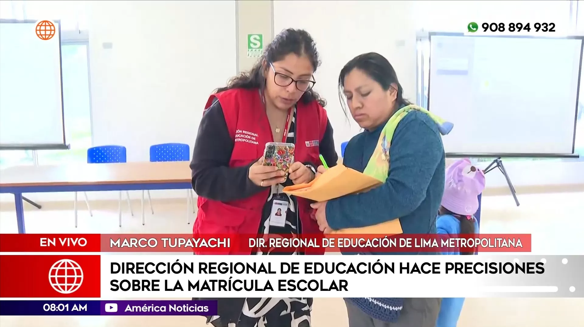 Dirección Regional de Educación hace precisiones sobre matrícula escolar 2025. Foto: América Noticias