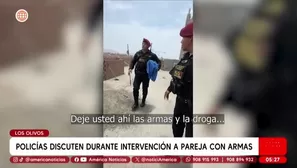Discusión entre policías tras hallar armas en casa de pareja en Los Olivos. Foto y video: América Noticias