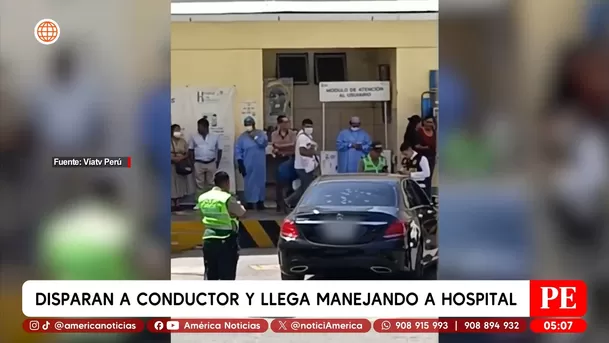 Disparan a conductor y llega manejando a hospital. Foto: América Noticias Disparan a conductor y llega manejando a hospital. Foto: América Noticias