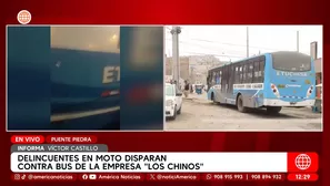 Disparan contra bus de empresa Los Chinos en Puente Piedra. Foto y video: América Noticias
