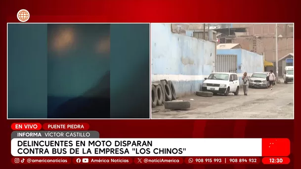 Disparan contra bus de empresa Los Chinos en Puente Piedra. Foto: América Noticias