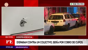 Disparan contra colectivo en Independencia. Foto y video: América Noticias