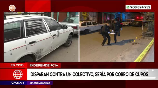 Disparan contra colectivo en Independencia. Foto: América Noticias