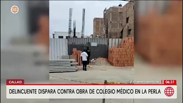 Un delincuente disparó contra la obra del Colegio Médico en La Perla desde un vehículo en marcha/ América TV