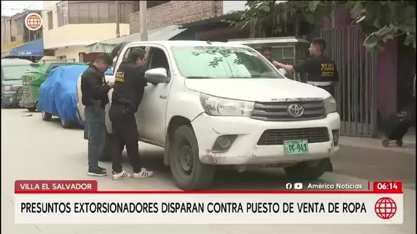 Desconocidos a bordo de una moto dispararon contra un puesto de ropa en Villa El Salvador/ América Noticias