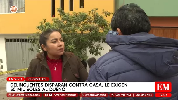 Disparan contra vivienda en Chorrillos y exigen 50 mil soles. Foto: América Noticias Disparan contra vivienda en Chorrillos y exigen 50 mil soles. Foto: América Noticias