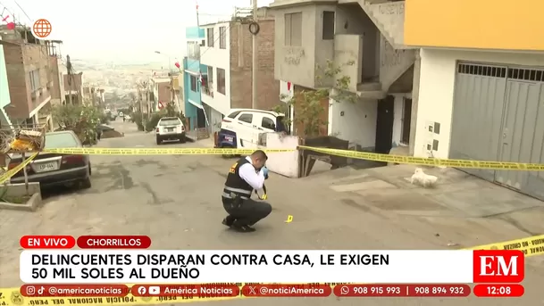 Disparan contra vivienda en Chorrillos y exigen 50 mil soles. Foto: América Noticias Disparan contra vivienda en Chorrillos y exigen 50 mil soles. Foto: América Noticias