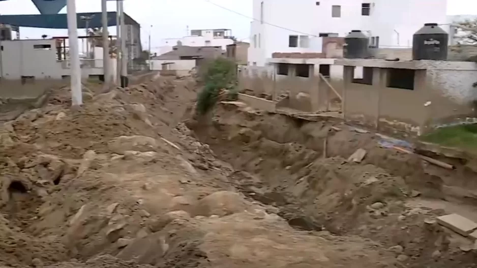 Así luce la quebrada Malanche, donde el deslizamiento pasó e invadió calles y viviendas del distrito / Fuente: Canal N